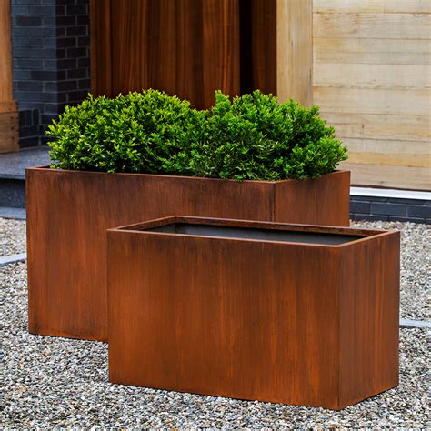 outdoor metal planter boxes